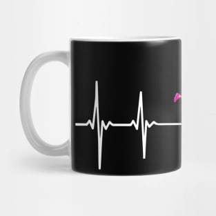 Cool Running Girls Heartbeat EKG gift Mug